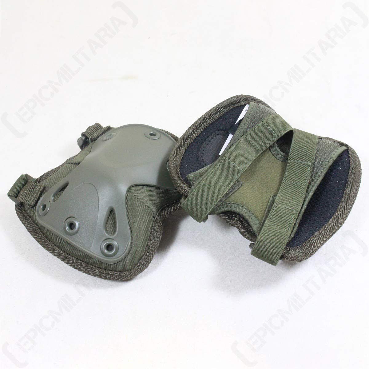 Mil-Tec Angled Elbow Pads – Olive Tactical Protective Gear