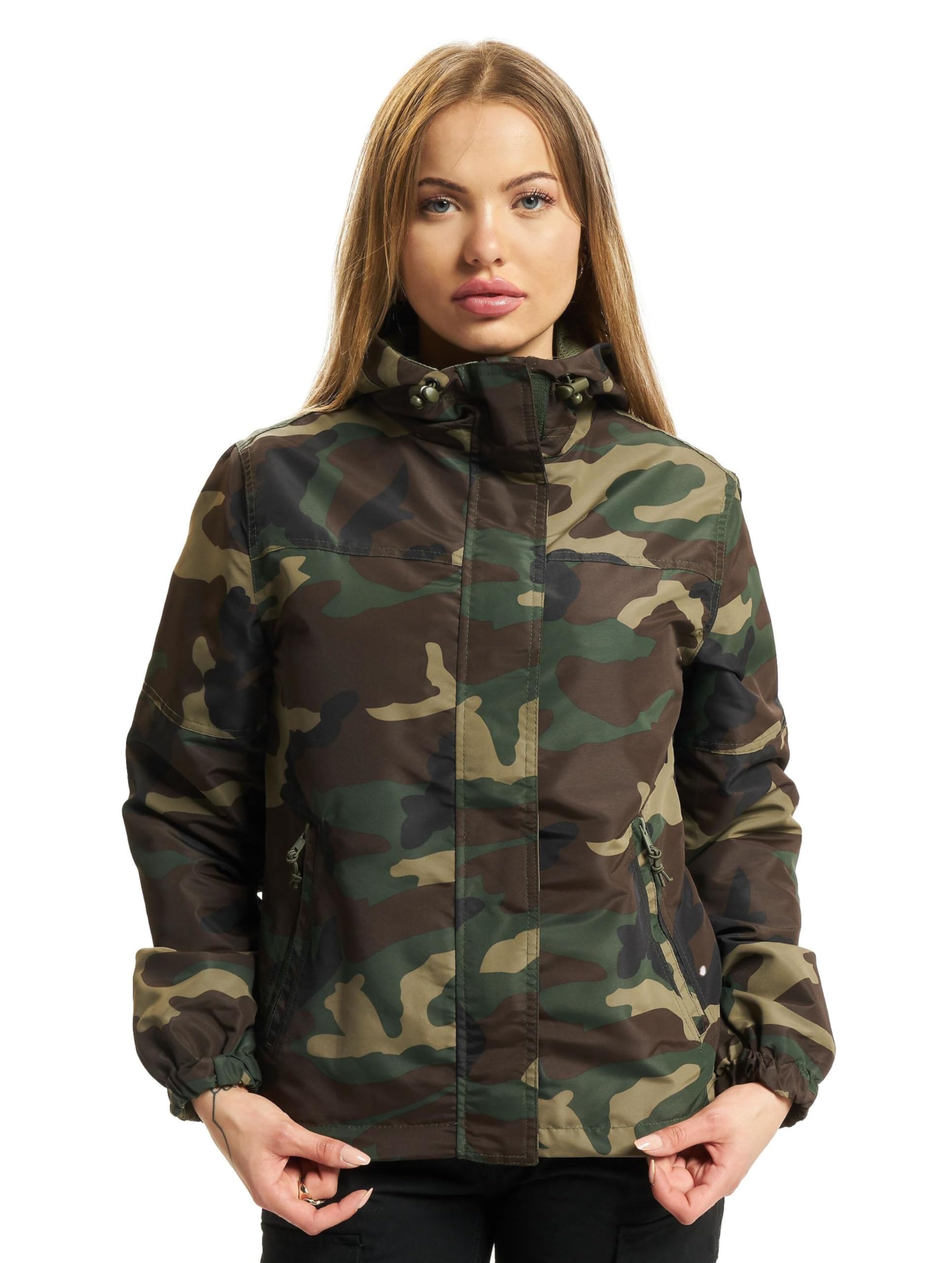 Brandit Ladies Summer Windbreaker – Woodland Camo, Size L, Lightweight Jacket