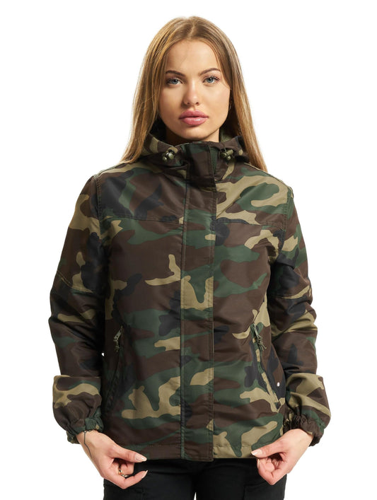Brandit Ladies Summer Windbreaker – Woodland Camo, Size XS, Lightweight Jacket