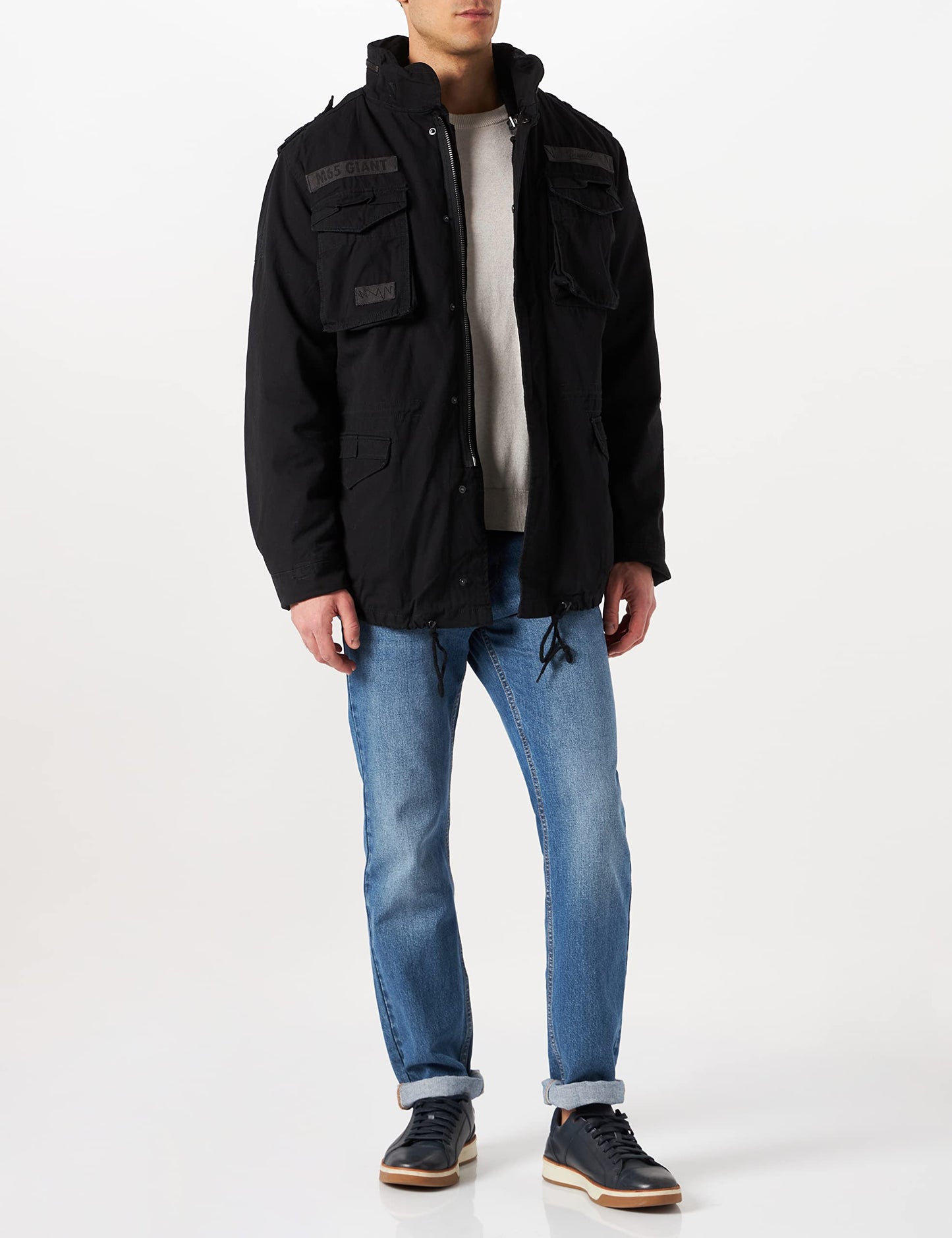 Brandit Men’s M-65 Giant Jacket Black – Vintage Military Field Coat S