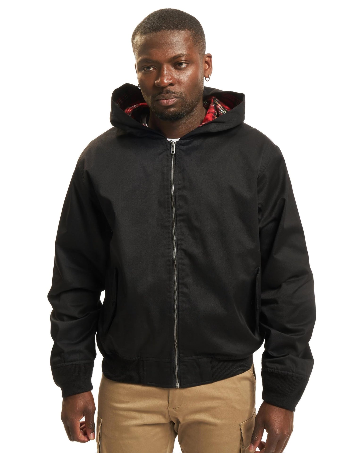 Brandit Men’s Lord Canterbury Hooded Jacket Black – Classic Harrington Style