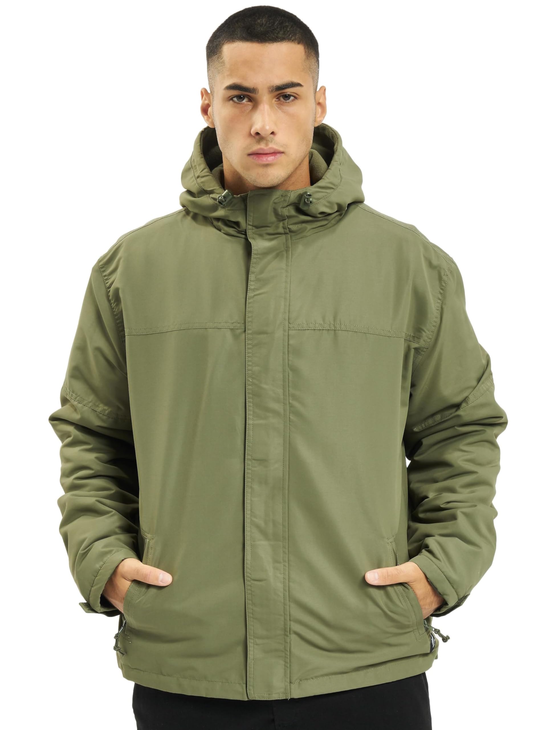 Brandit Men’s Windbreaker Front Zip – Waterproof Outdoor Jacket Olive size XXL