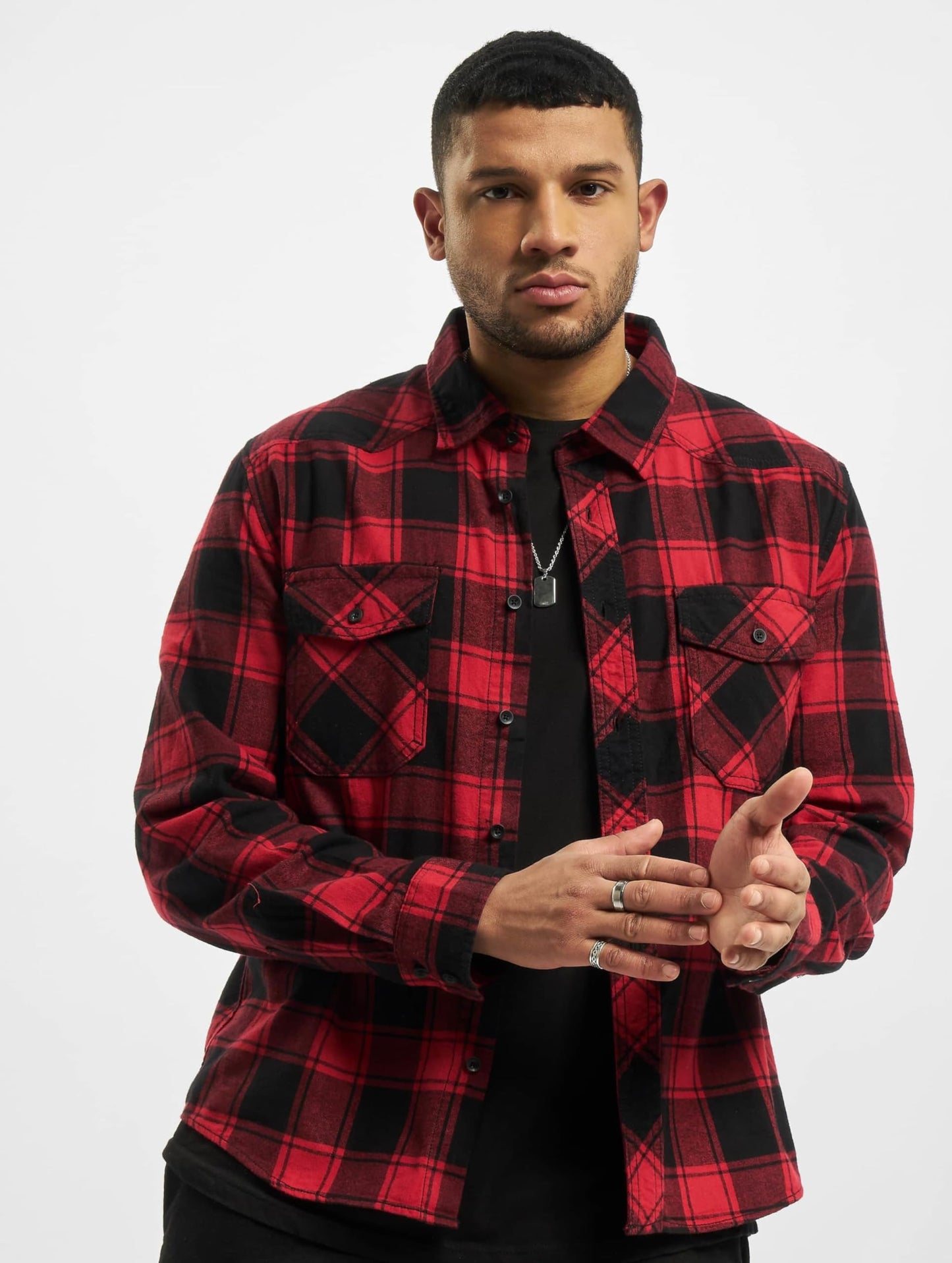 Brandit Men's Check Shirt Red/Black Size 7XL