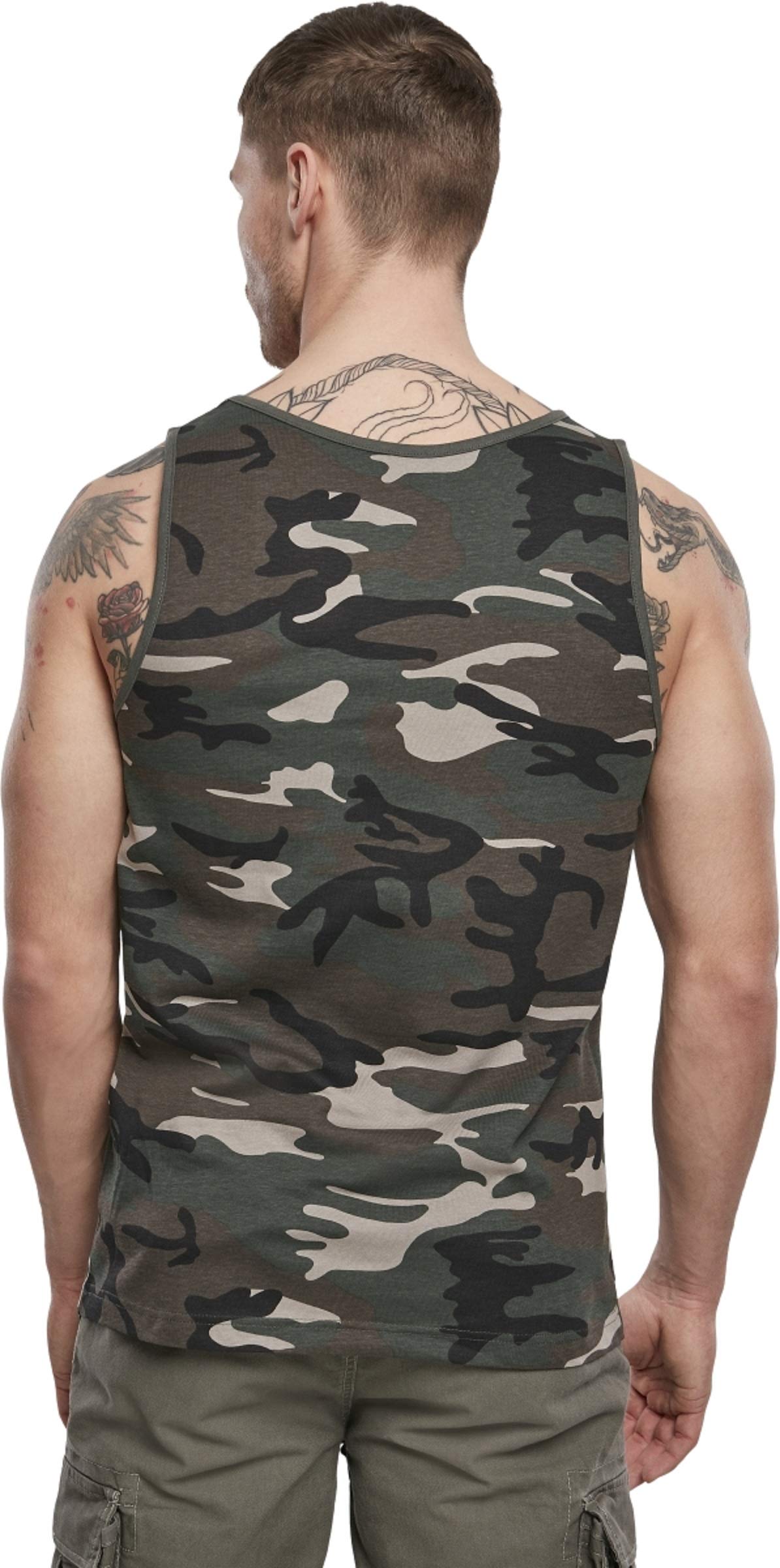 Brandit Men’s Woodland Camo Cotton Tank Top 4XL | Casual & Training Wear