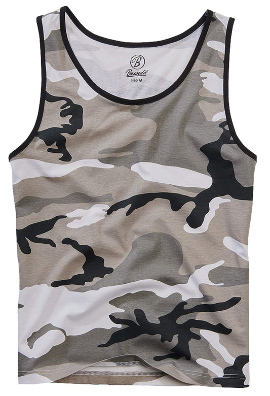 Brandit Men’s Tank Top Urban Camo 7XL – 100% Cotton Sleeveless Casual Wear