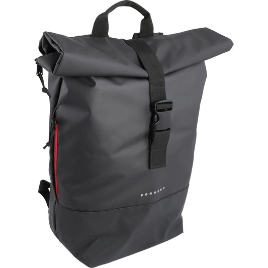 FORVERT Unisex bag Tarp Lorenz robust, waterproof daypack in unusual design with wrap closure, black, Einheitsgröße, Backpack