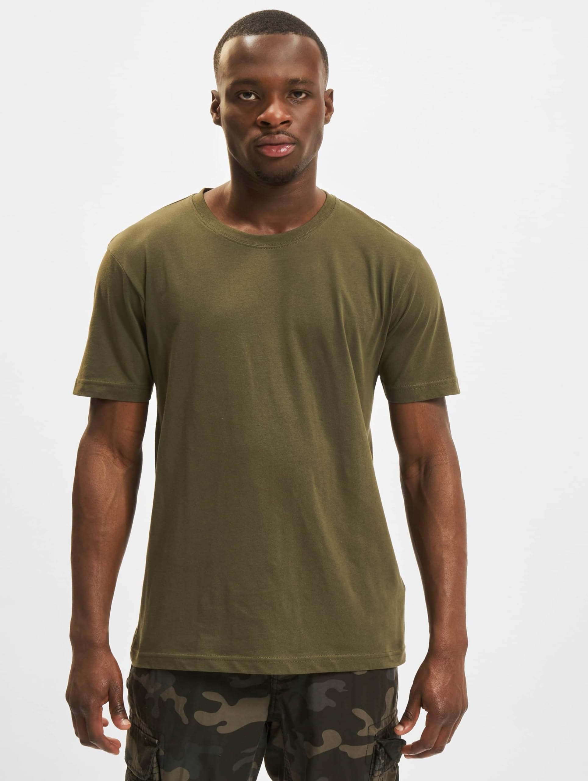 Brandit Men’s T-Shirt – Olive Cotton Crew Neck Casual Short Sleeve Top, Size 6XL