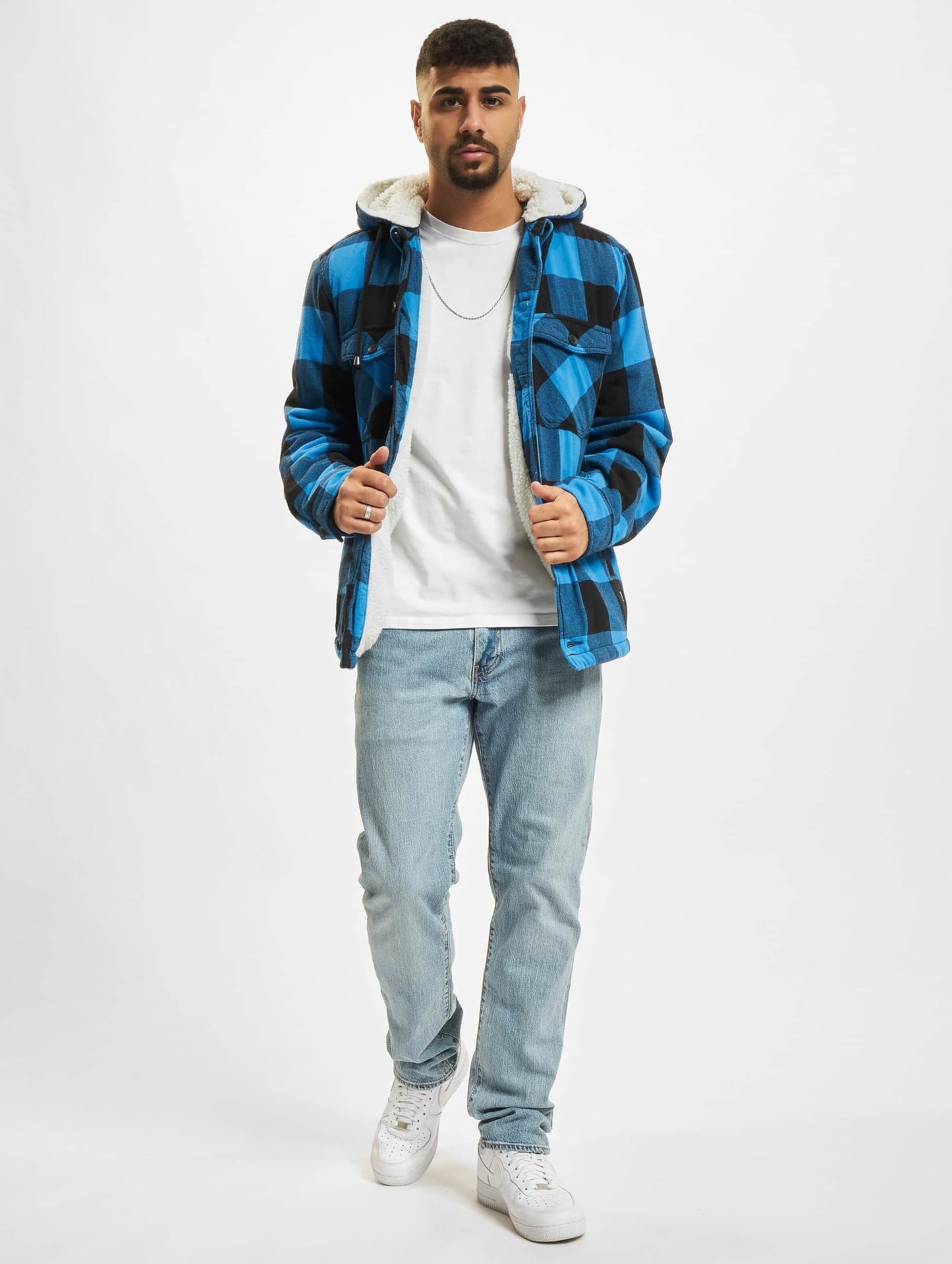 Brandit Men’s Lumber Hooded Jacket Black/Blue – Lightweight Outdoor Jacket