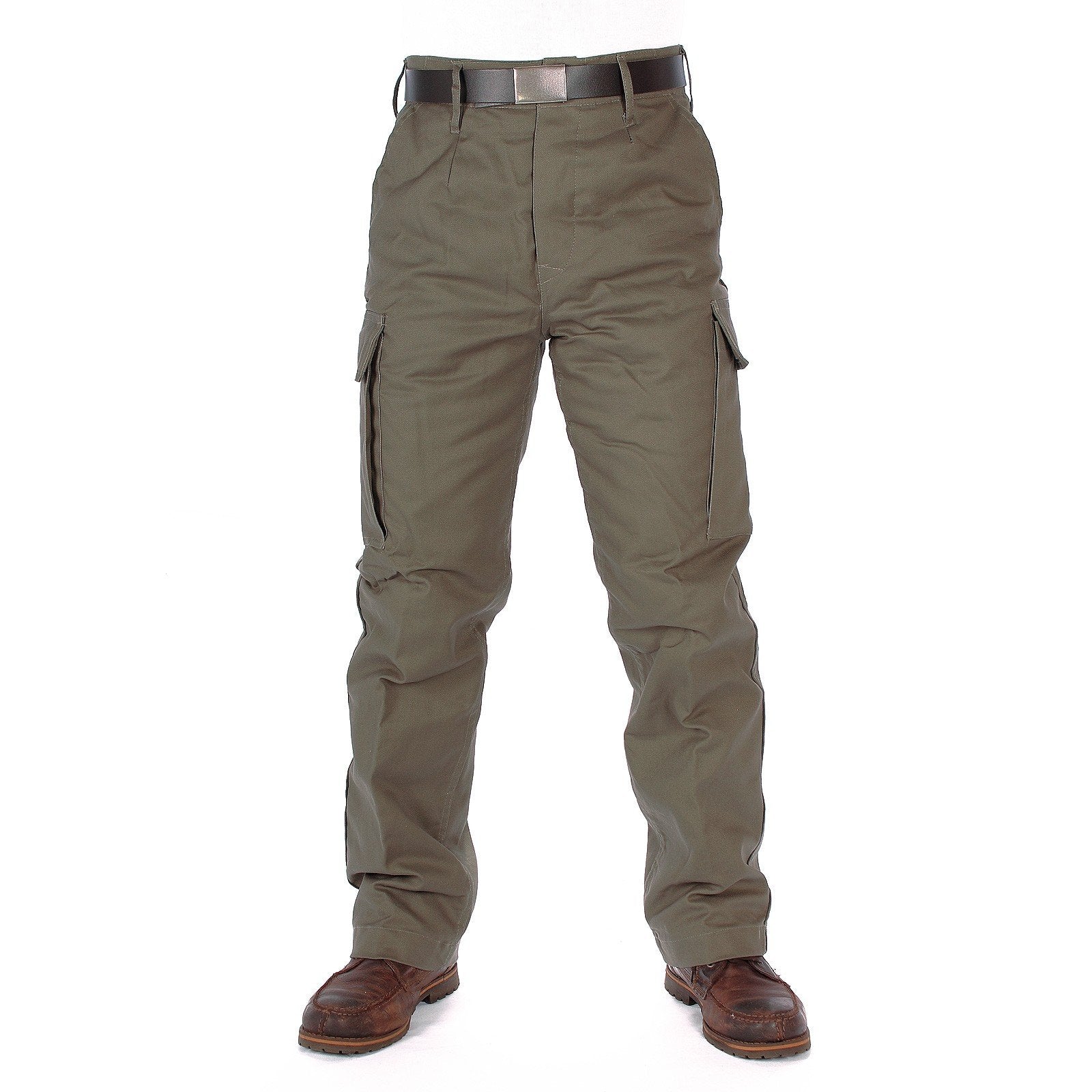 Olive Green Moleskin Thermal Trousers Winter Warm Padded Pants