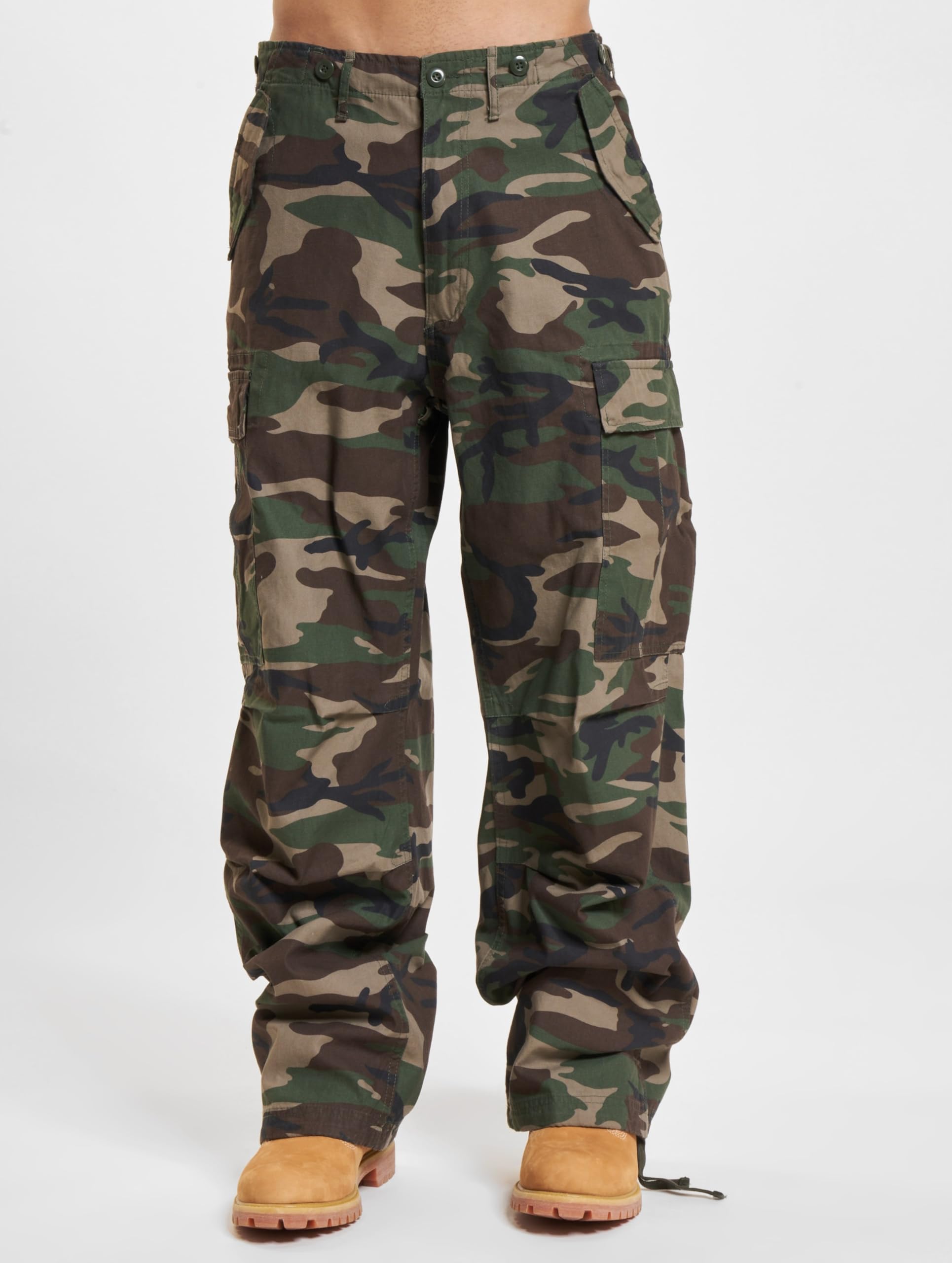 Brandit M-65 Vintage Trousers Woodland S – Men’s Camo Cargo Pants
