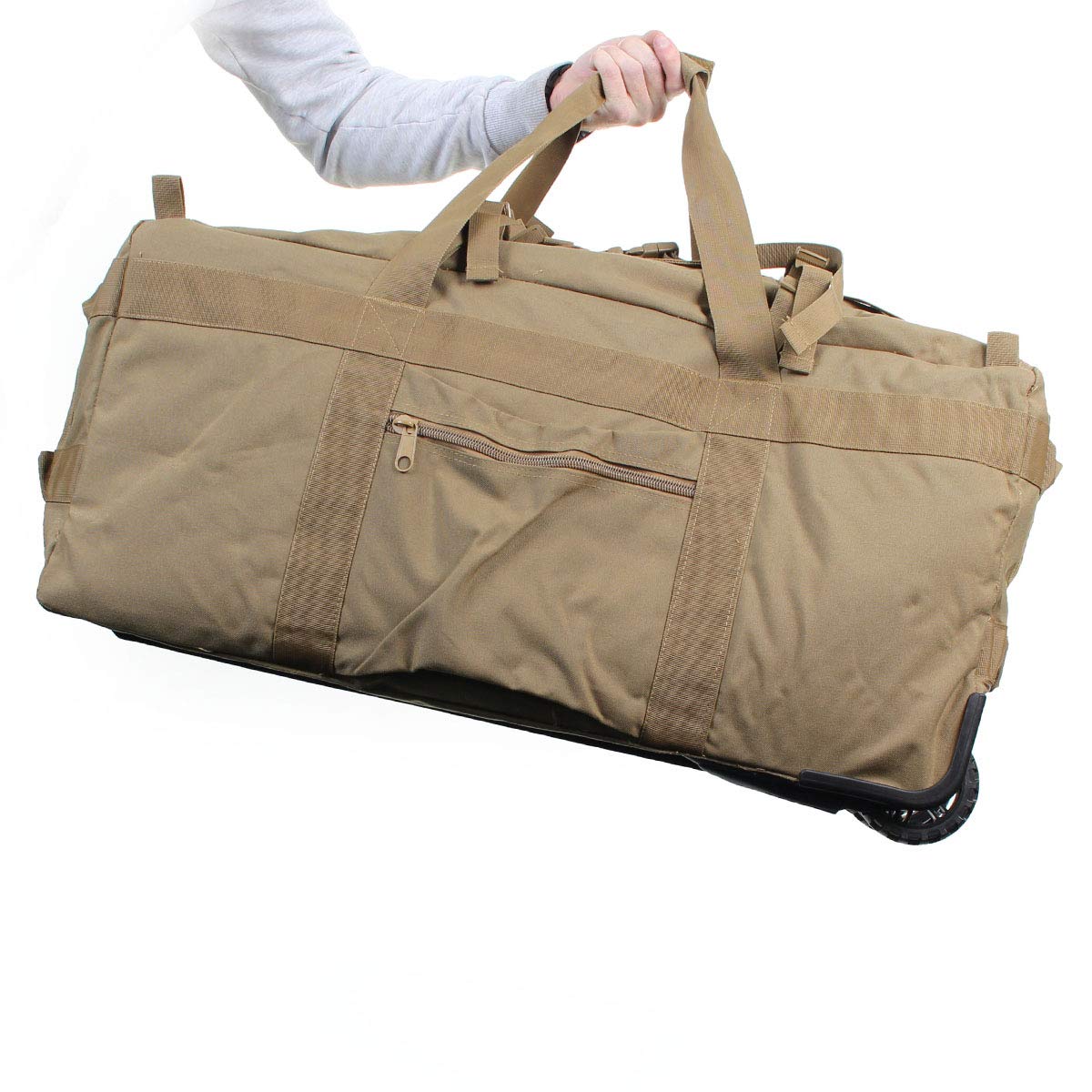 Mil-Tec Combat Carrying Duffel with Wheels Coyote – Tactical Rolling Travel Bag