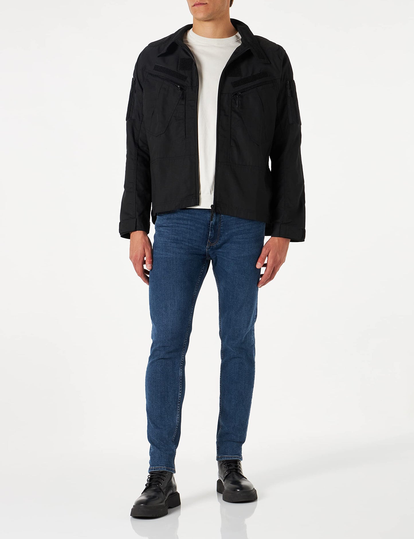 Mil-Tec Men’s Chimera Combat Jacket – Black Tactical Ripstop