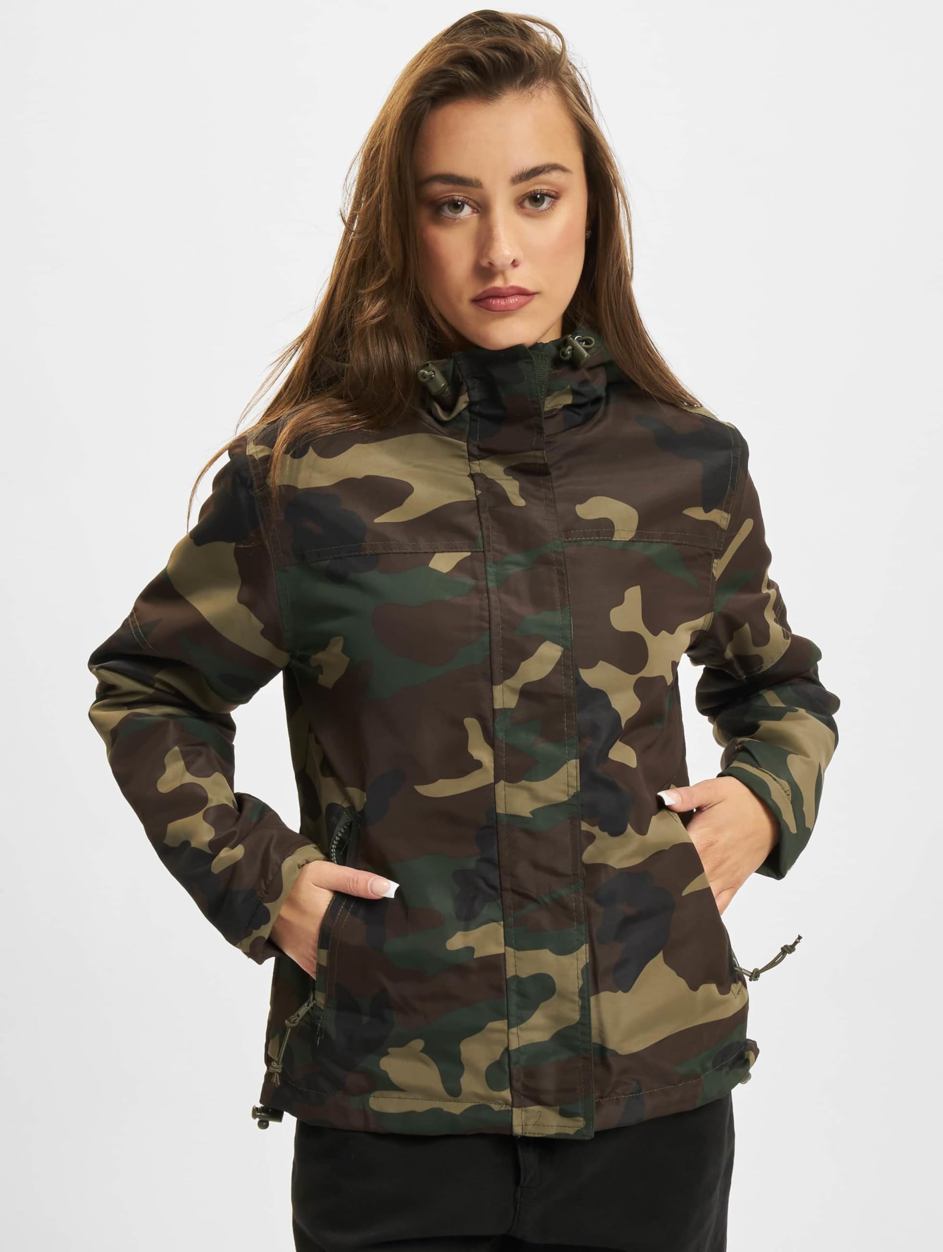 Brandit Women’s Windbreaker Woodland 3XL – Plus Size Camo Jacket