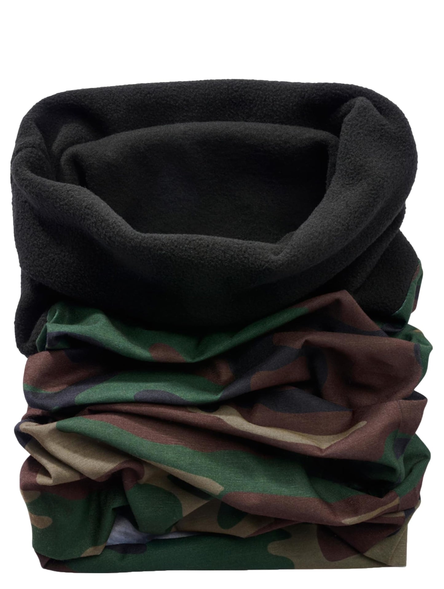 Brandit Multifunctional Neck Gaiter Fleece Woodland – Warm Camo Scarf