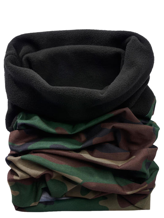 Brandit Multifunctional Neck Gaiter Fleece Woodland – Warm Camo Scarf