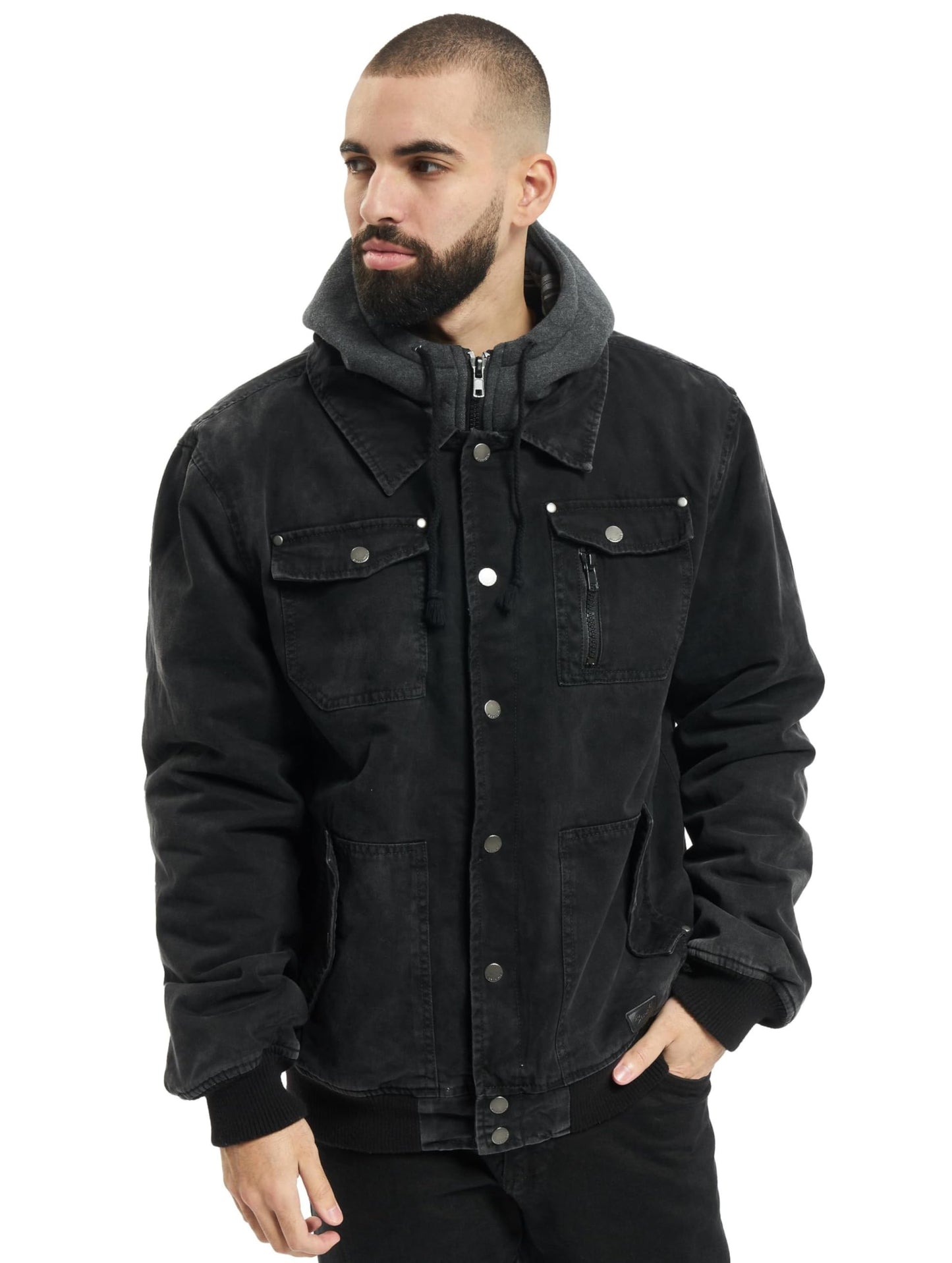 Brandit Men’s Dayton Jacket Black Washed – Casual Military Style Coat