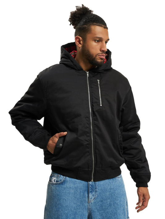 Brandit Men Winter Jacket Lord Canterbury Hooded, Color:Black, Size:4XL