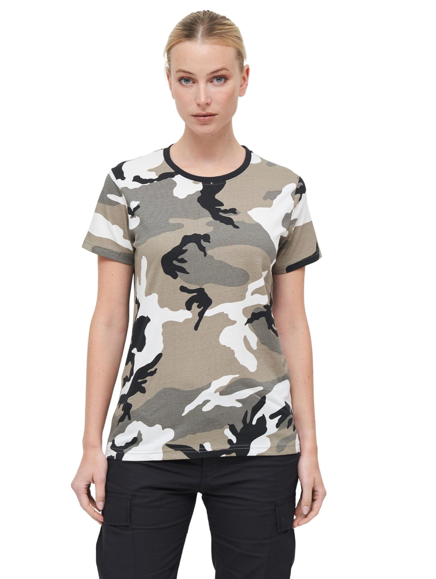Brandit Ladies T-Shirt Urban Camo – 100% Cotton Women’s Casual Top