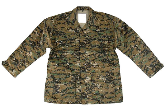 Mil-Tec BDU Combat Shirt Digital Woodland Camo Military Tactical