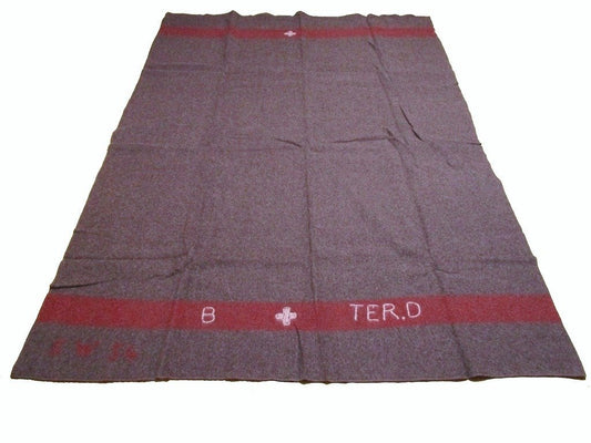 Swiss Military Wool Blanket SWISS ARMY Blanket 200x140 cm Embroidered 50 's Model Exquisite Reprint