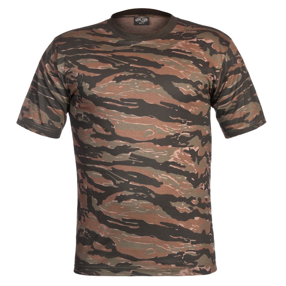 Mil-Tec US Tiger Stripe Camouflage T-Shirt Cotton Crew Neck Military