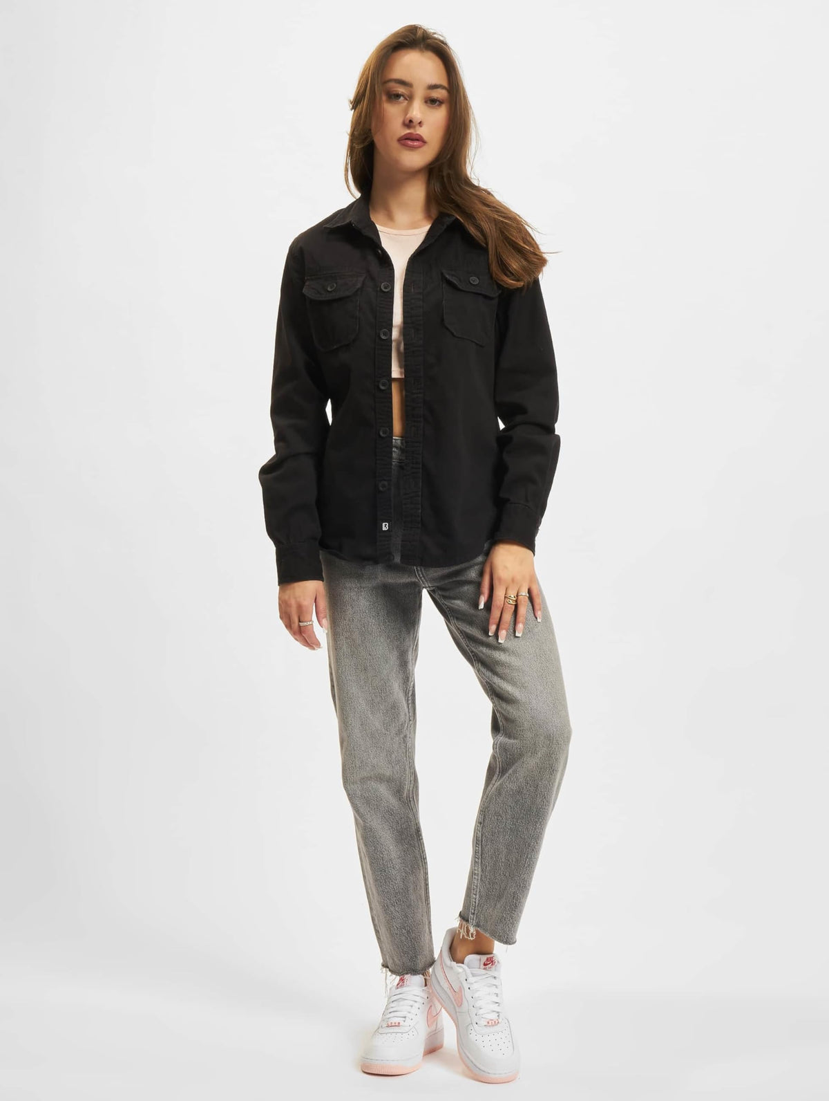 Brandit Women Vintage Shirt Long Sleeve Black