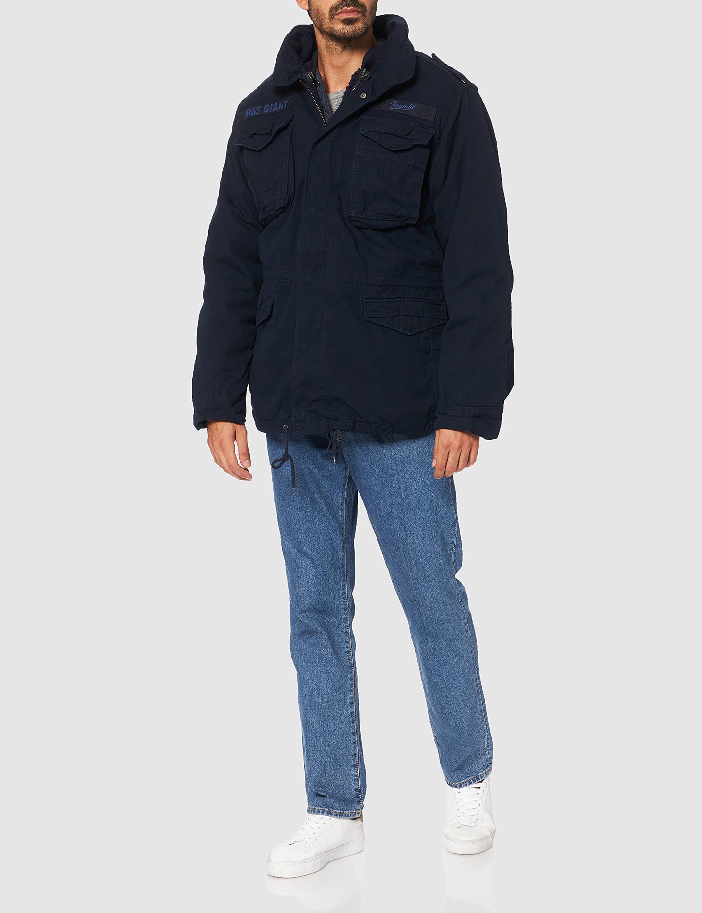 Brandit Men’s M-65 Giant Jacket Navy – Vintage Military Field Coat XL