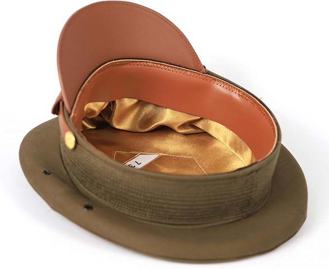 US Army Official Visor Hat With Insignia Reproduction 100% Wool Brown