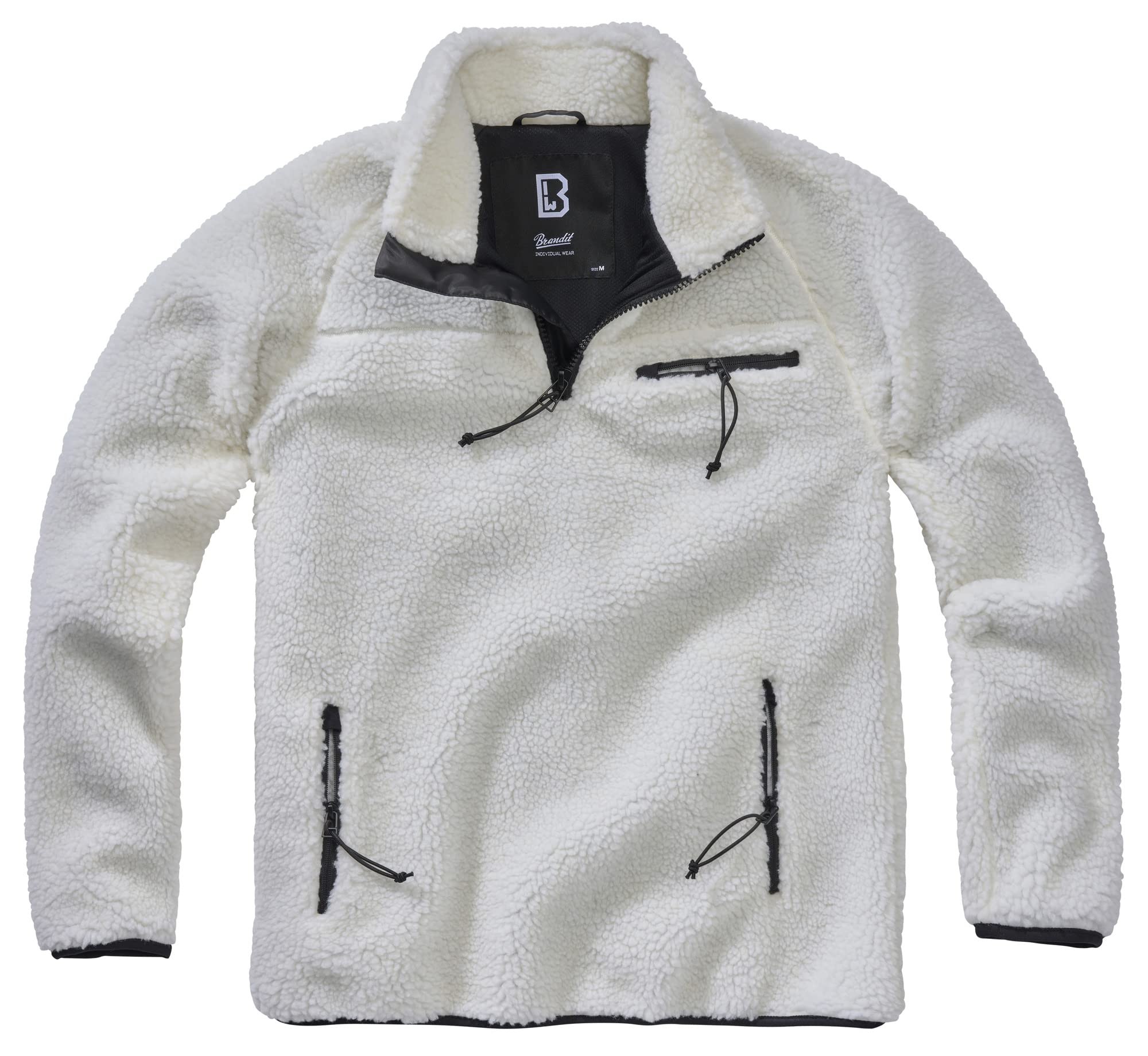 Brandit Men’s Teddyfleece Troyer White 4XL | Warm Pullover Outdoor Sweater