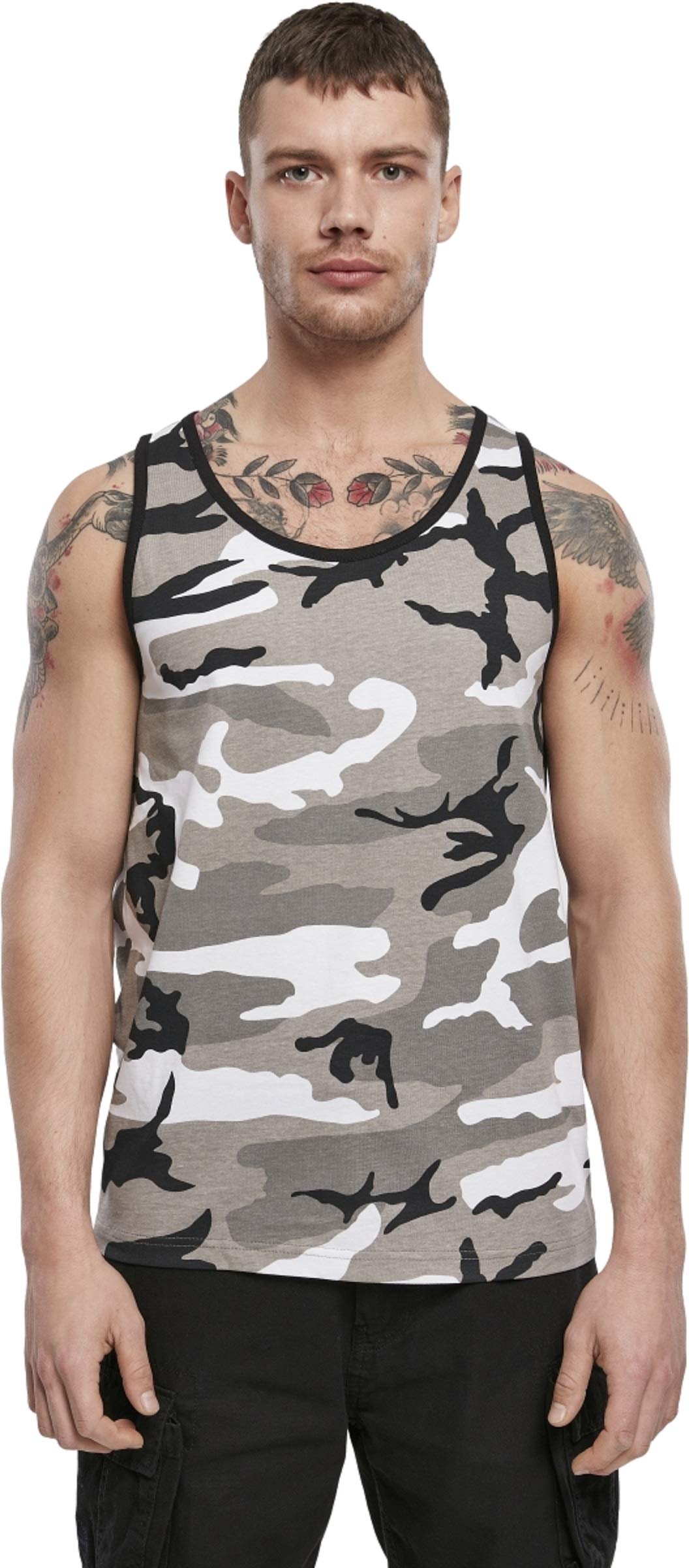 Brandit Men’s Tank Top Urban Camo 7XL – 100% Cotton Sleeveless Casual Wear