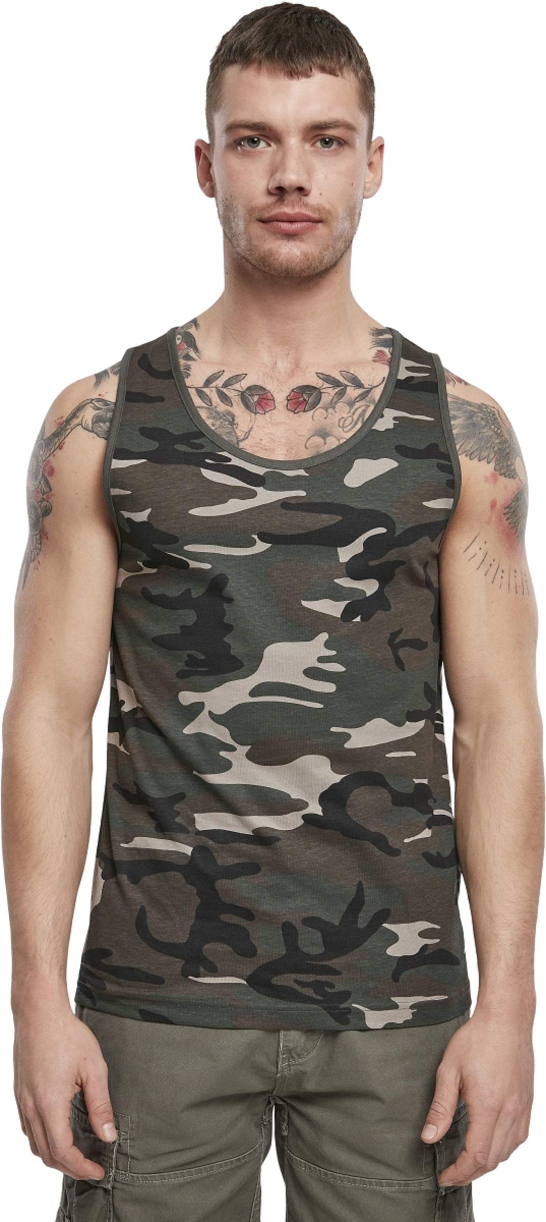 Brandit Men’s Woodland Camo Cotton Tank Top 3XL | Casual & Training Wear