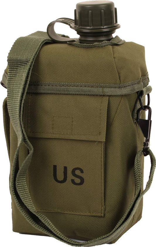 Mil-Tec 2L Patrol Canteen – Water Bottle with Cover & Shoulder Strap