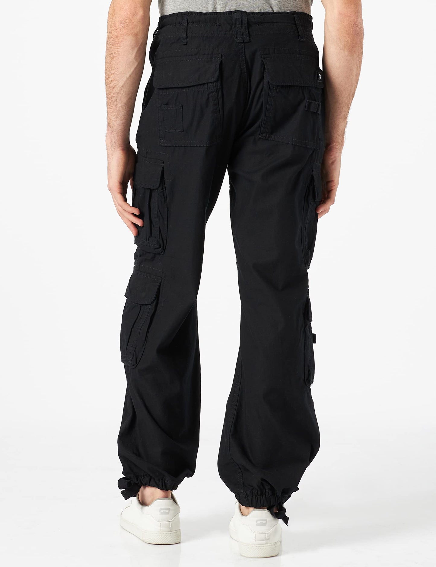 Brandit Authentic Cargo Pants for Men - Extra Long Drawstring, Rear and Cargo Pockets, and Belt and Hanging Loops