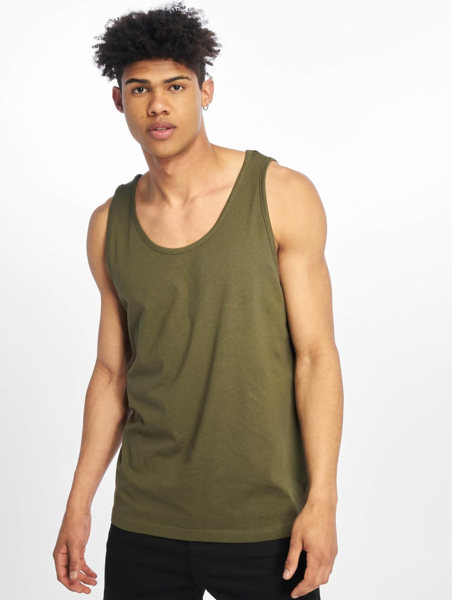 Brandit Men’s Olive Cotton Tank Top | Casual, Training & Outdoor Wear (S–5XL)