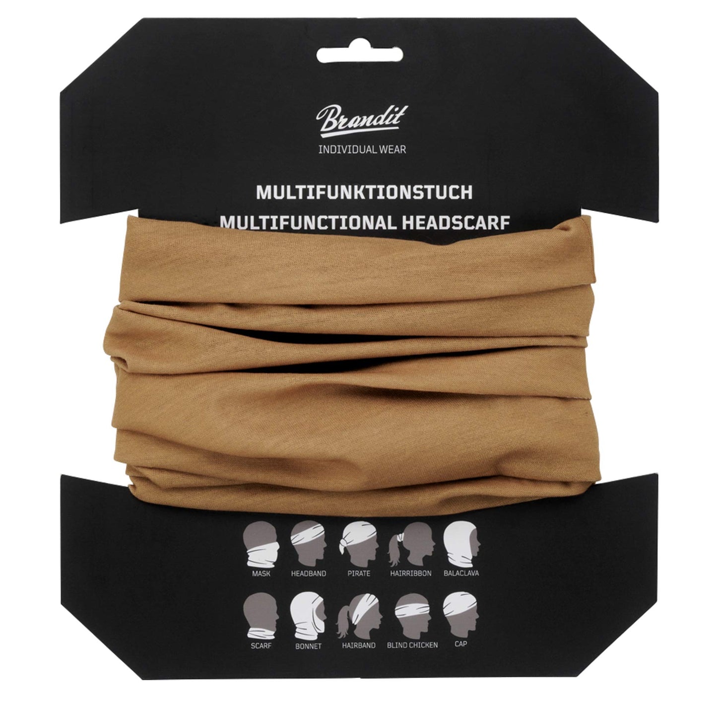 Brandit Multifunctional Neck Gaiter Camel – Lightweight Tactical Scarf