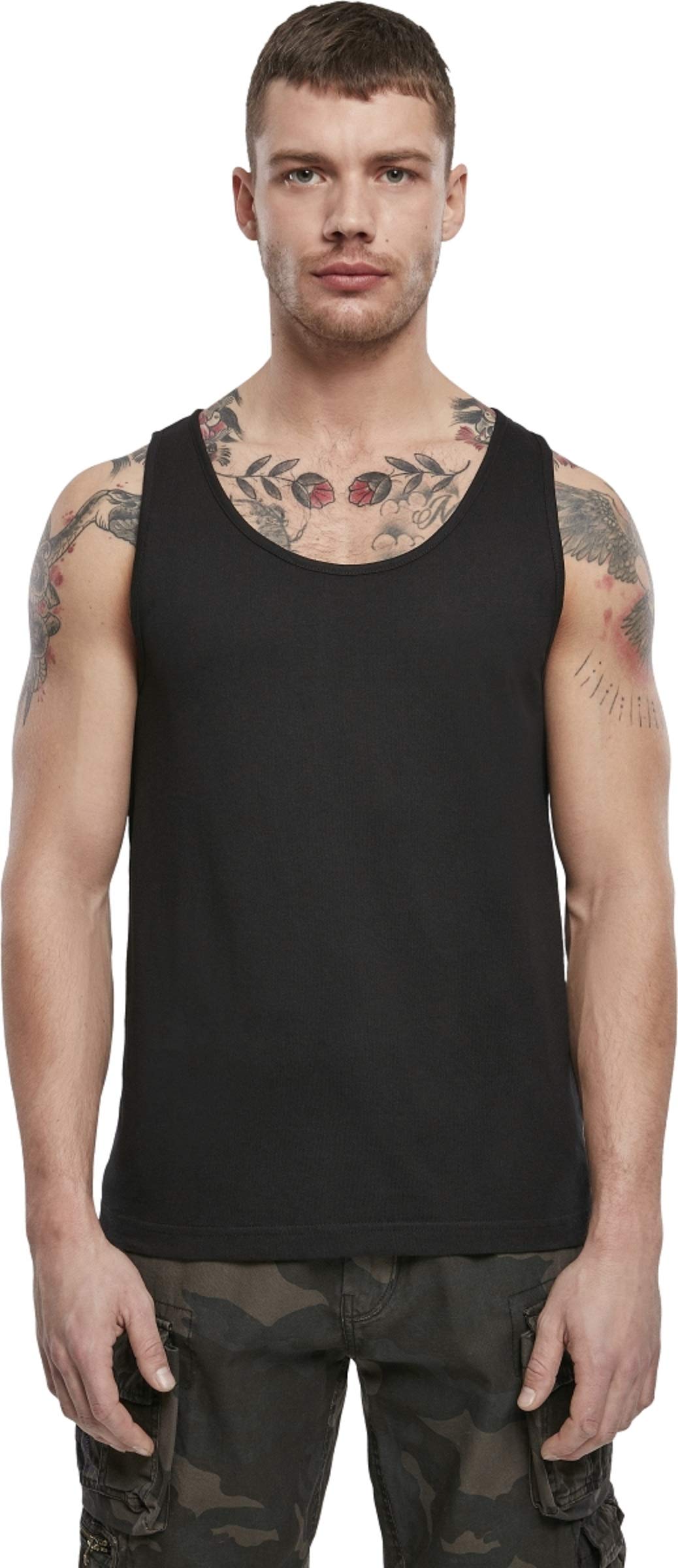 Brandit Men’s Tank Top Black XXL – 100% Cotton Sleeveless Casual Wear