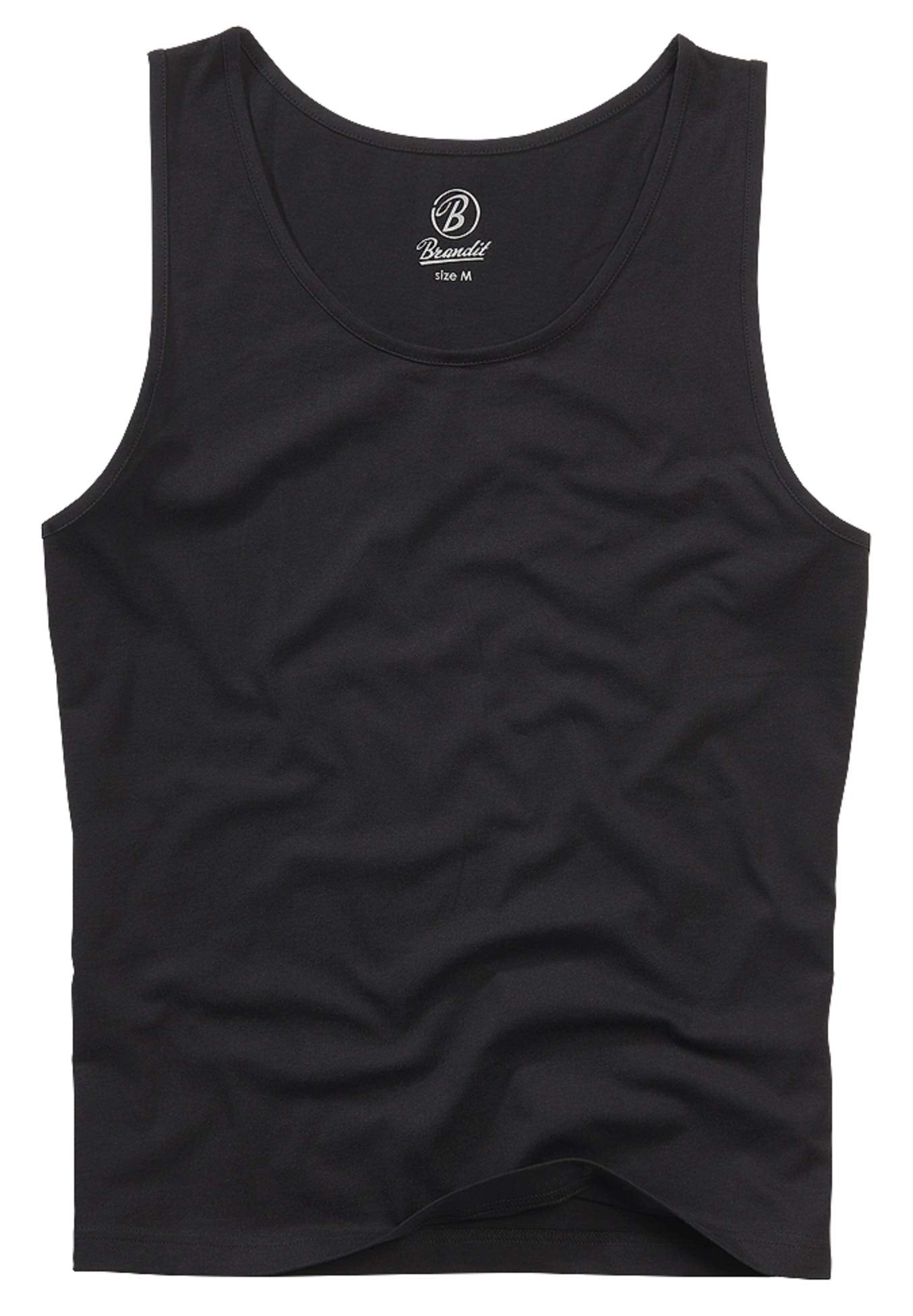 Brandit Men’s Tank Top Black XL – 100% Cotton Sleeveless Casual Wear