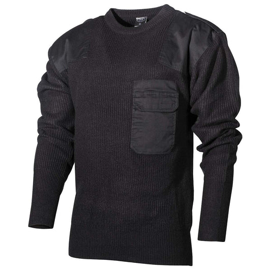 MFH Classic Jumper – Black German Army Sweater with Pocket 50