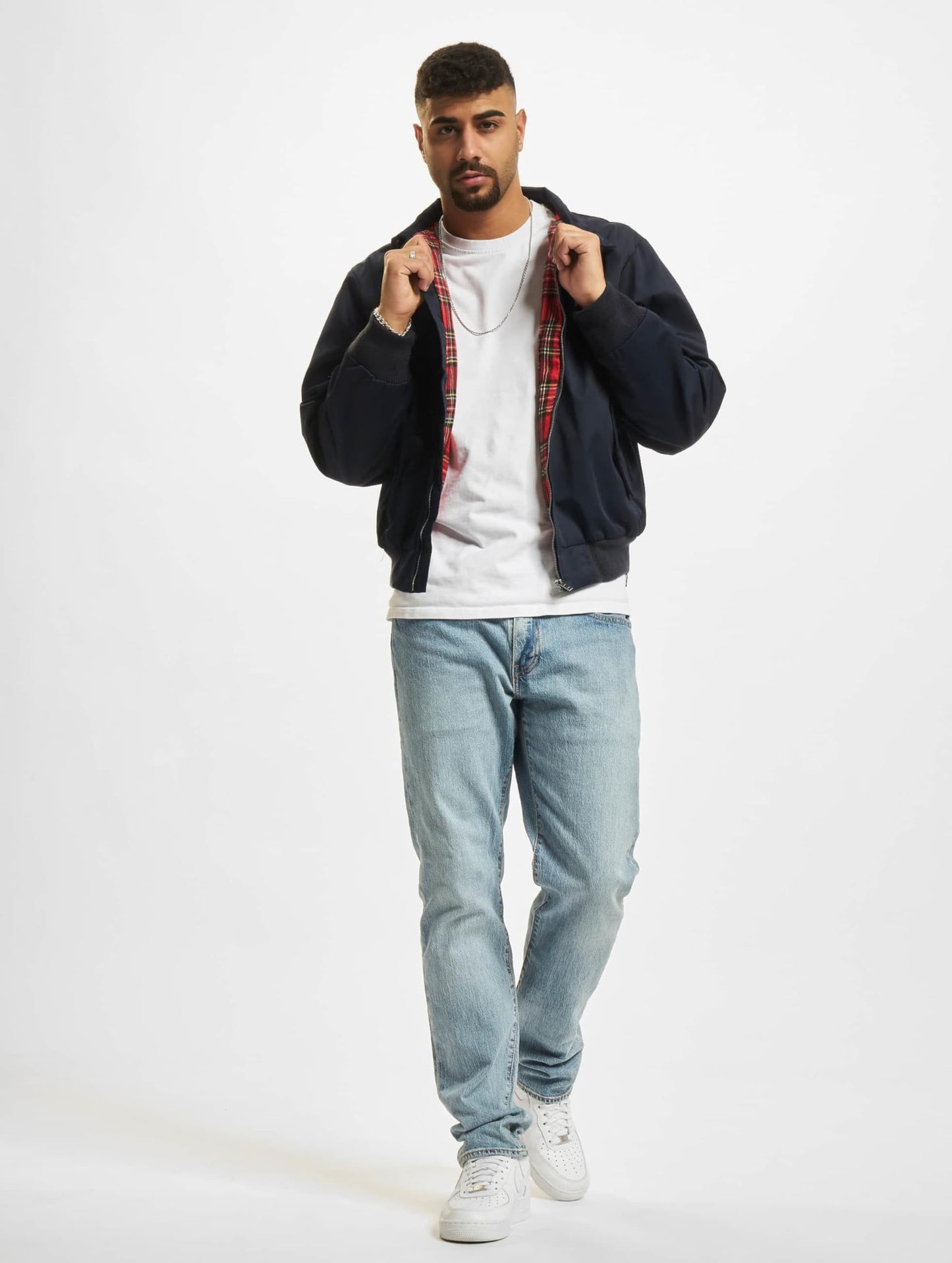 Brandit Men’s Harrington Jacket – Classic Waist-Length Jacket with Tartan Lining