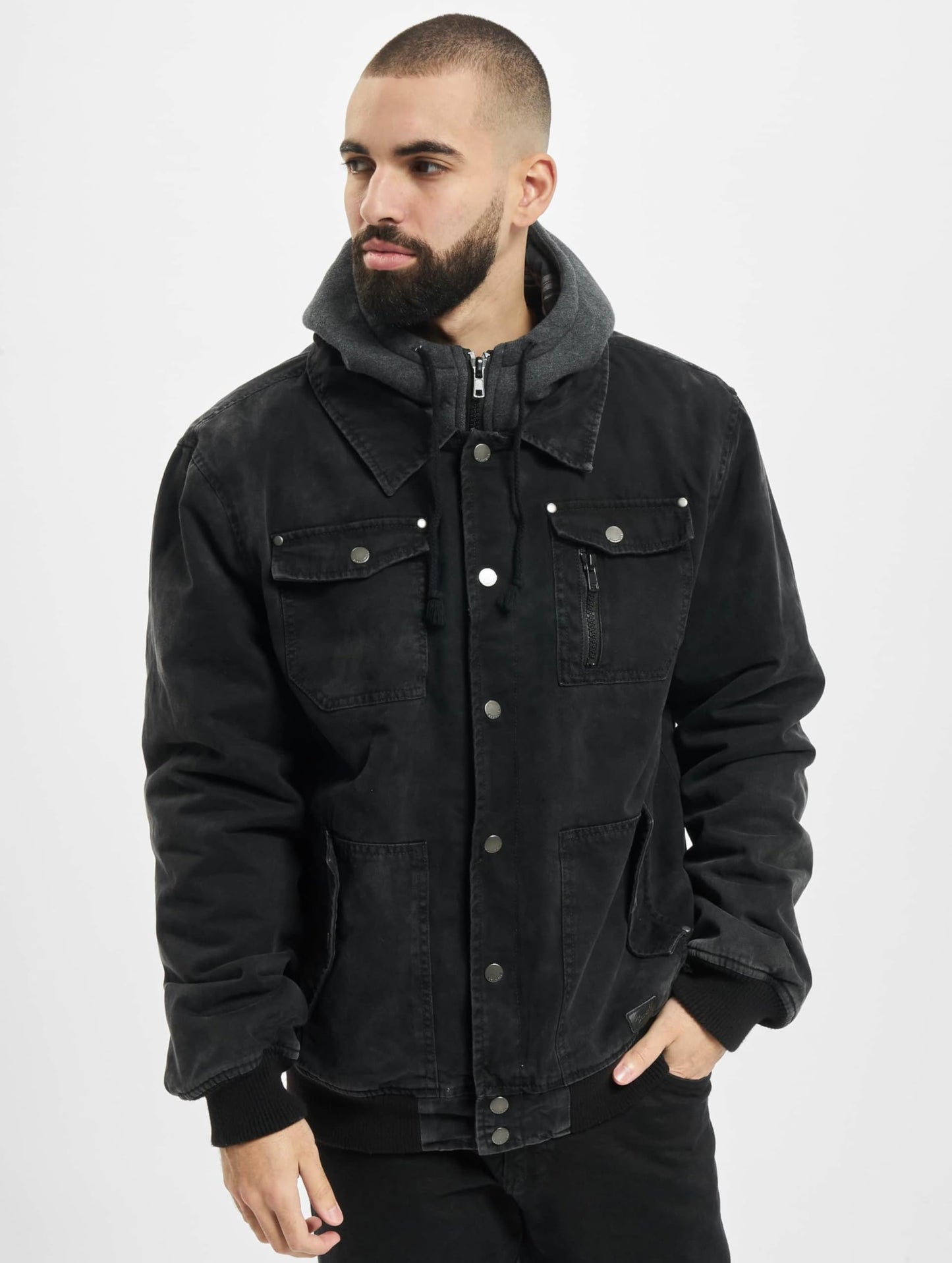 Brandit Men’s Dayton Jacket Black Washed – Casual Military Style Coat