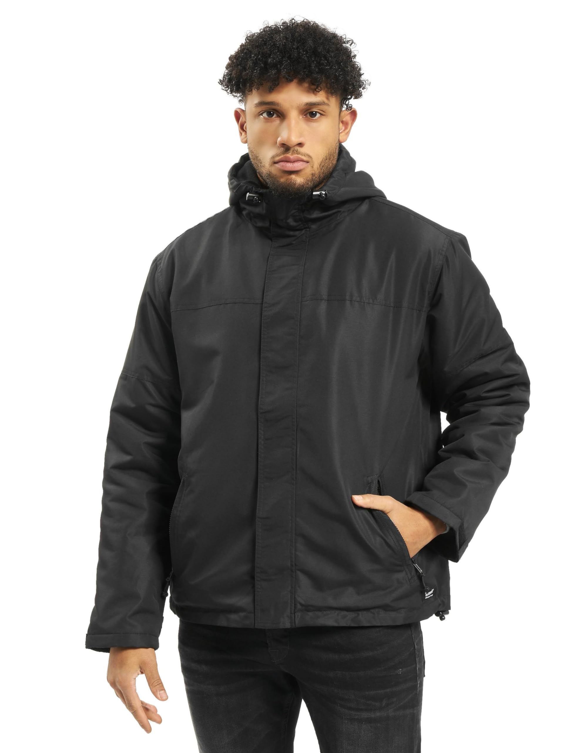 Brandit Men’s Windbreaker Front Zip – Waterproof Outdoor Jacket Black size 6XL