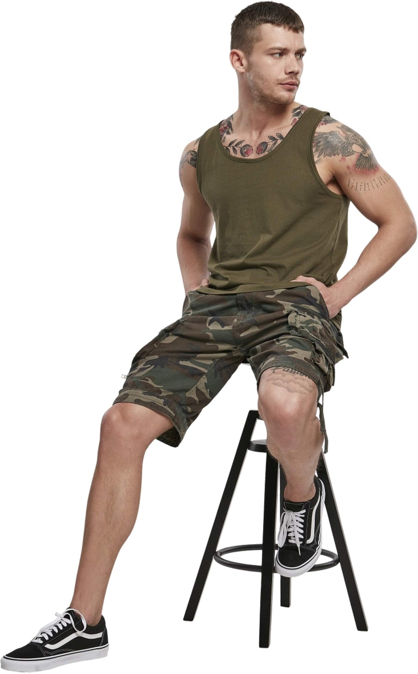 Brandit Men’s Olive Cotton Tank Top 5XL | Casual, Training & Outdoor Wear