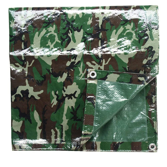 Mil – Tec Tarpaulin Waterproof Ground Sheet Tarps arumihatome with Woodland Camo Camouflage , multicoloured