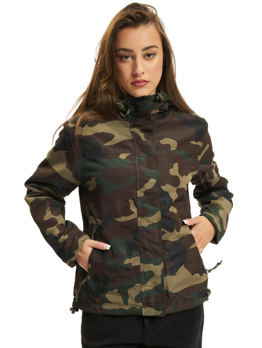 Brandit Women’s Windbreaker Woodland 3XL – Plus Size Camo Jacket