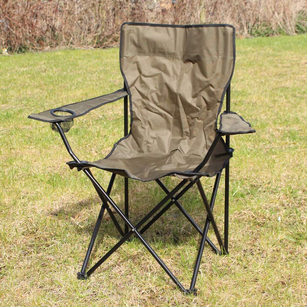 Mil-Tec Camping Chair Olive – Foldable Portable Outdoor Seat