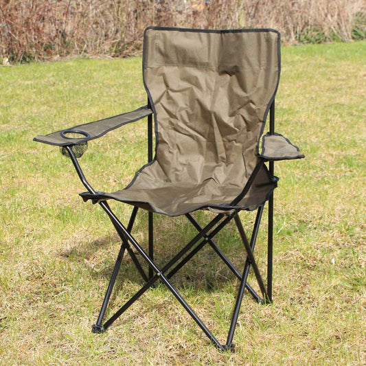 Mil-Tec Camping Chair Olive – Foldable Portable Outdoor Seat