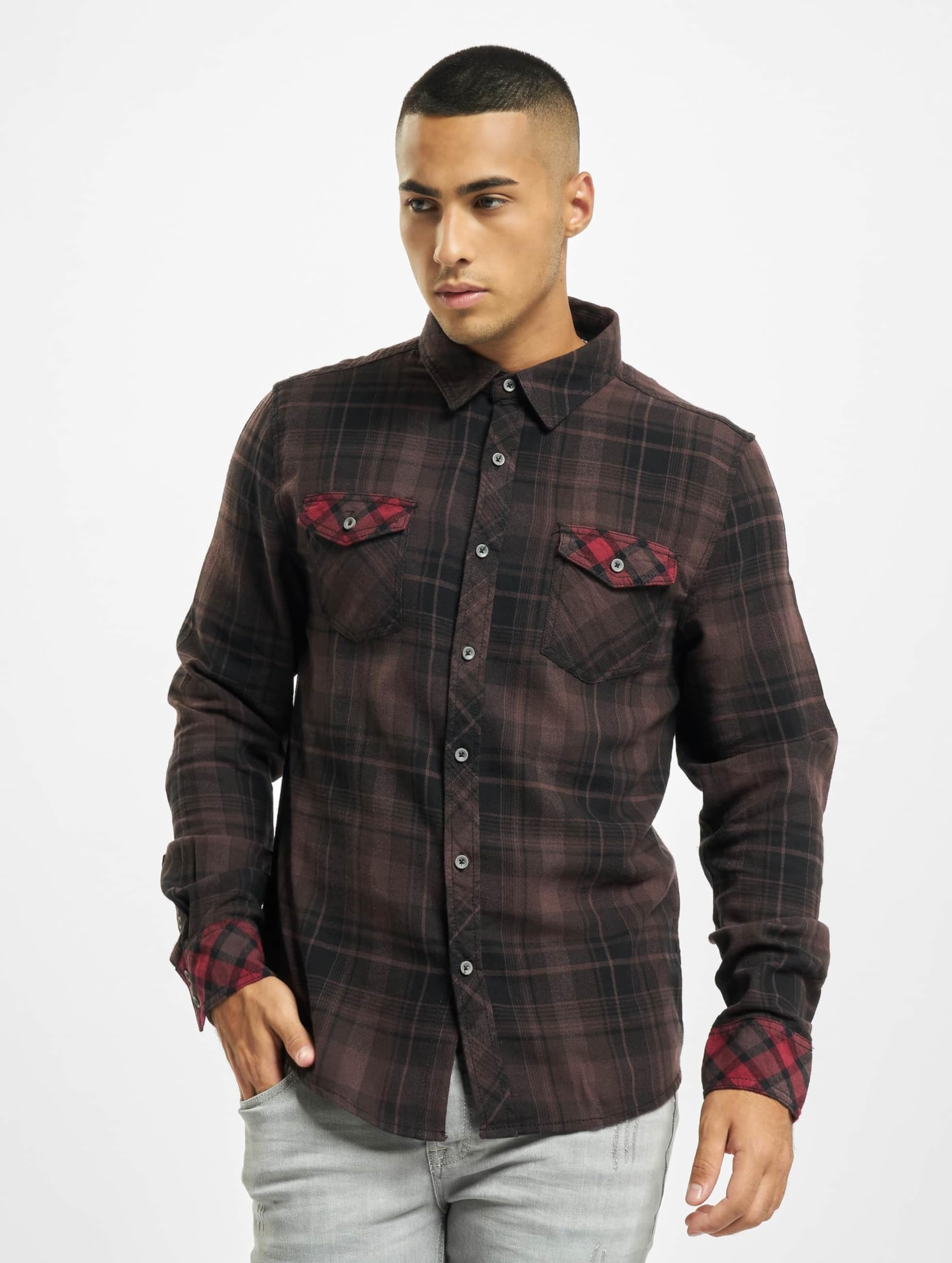 Brandit Men’s Checkshirt Duncan – Brown/Black Flannel Style Casual Shirt