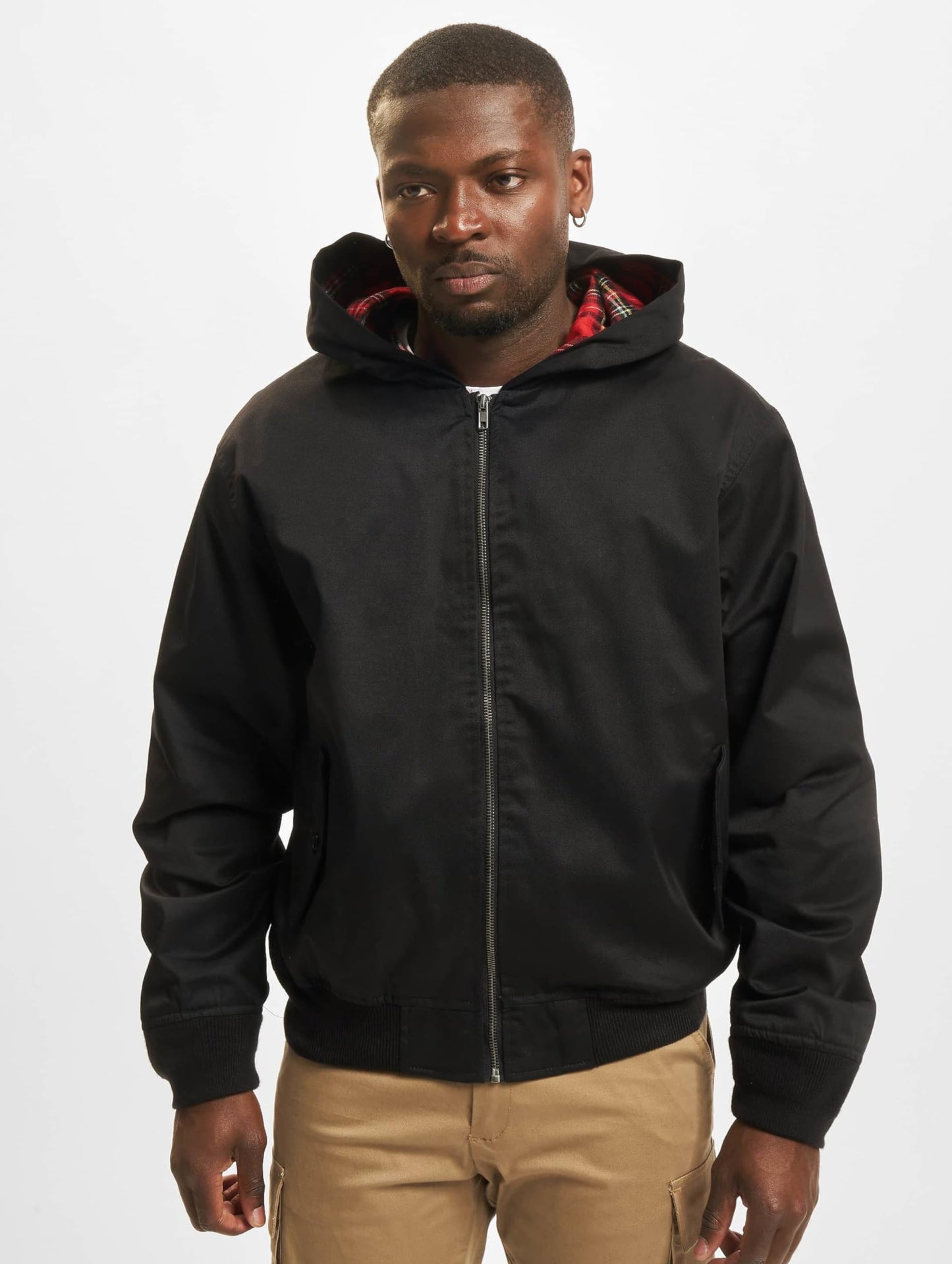 Brandit Men’s Lord Canterbury Hooded Jacket Black – Classic Harrington Style