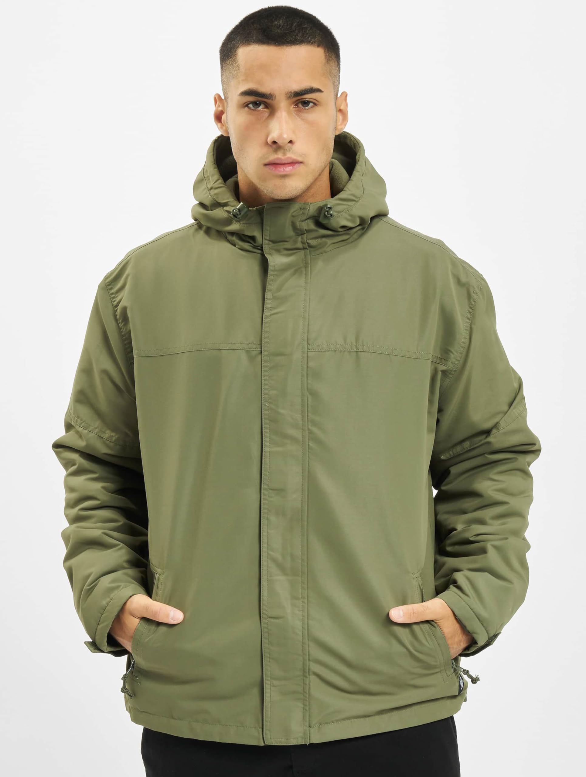 Brandit Men’s Windbreaker Front Zip – Waterproof Outdoor Jacket Olive Size L