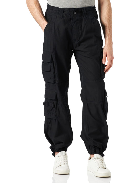 Brandit Authentic Cargo Pants for Men - Extra Long Drawstring, Rear and Cargo Pockets, and Belt and Hanging Loops